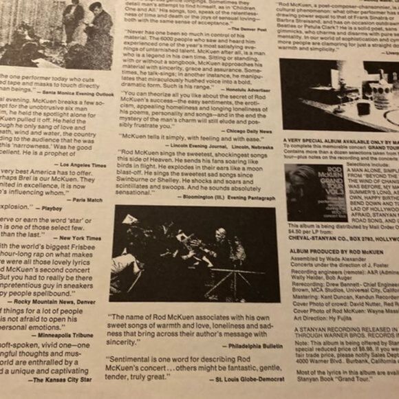 Greatest Hits Of Rod McKuen *1969:Warner Bros. WS 1772 *Vinyl (VG+) copy - Picture 9 of 12